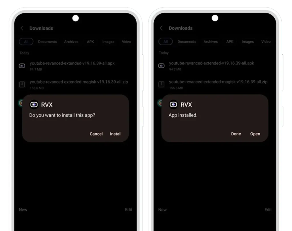 install rvx app on android