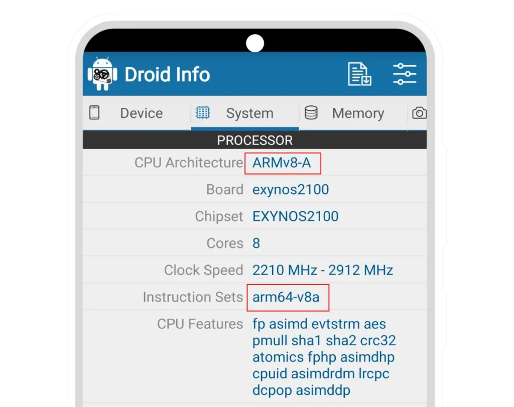 find your device architecture